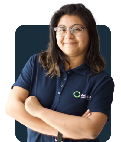 Woman call center staffing agency representative